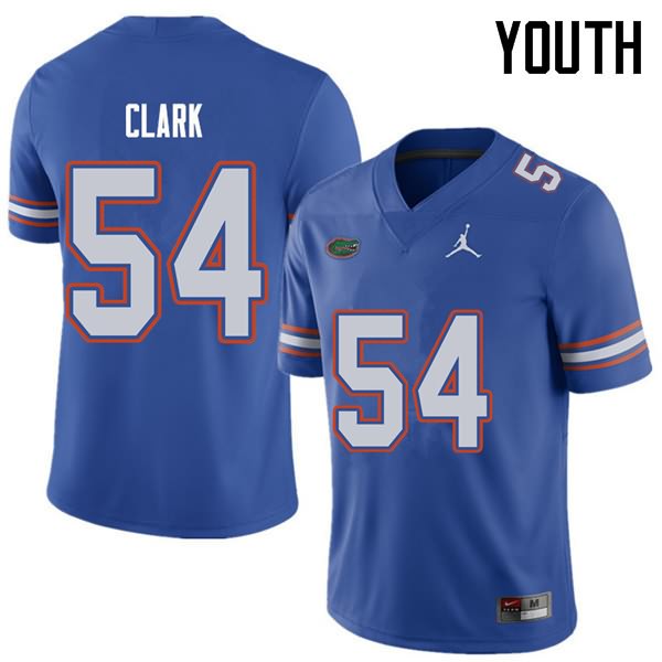 Youth NCAA Florida Gators Khairi Clark #54 Stitched Authentic Jordan Brand Royal College Football Jersey DRL4365ZL